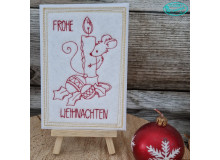 Stickdatei - ITH Postkarten Weihnachtsmaus